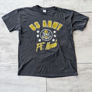 Rare Vintage Artex US Army Ft. Hood Eagle Black Single Stitch Graphic Tee Medium